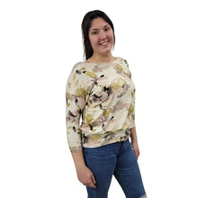 WOMEN'S BONI TOP BAMBOO 3/4 SLEEVE FLORAL BURST