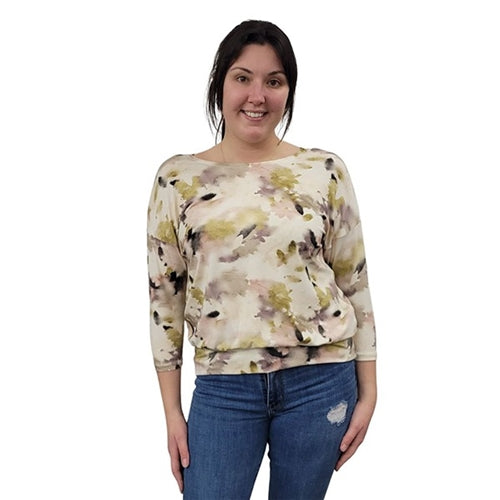 WOMEN'S BONI TOP BAMBOO 3/4 SLEEVE FLORAL BURST