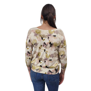 WOMEN'S BONI TOP BAMBOO 3/4 SLEEVE FLORAL BURST