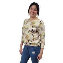 WOMEN'S BONI TOP BAMBOO 3/4 SLEEVE FLORAL BURST
