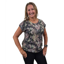 WOMEN'S BONI TOP CAP SLEEVE VINTAGE FLORAL PLUM