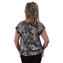 WOMEN'S BONI TOP CAP SLEEVE VINTAGE FLORAL PLUM