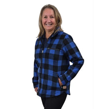 WOMEN'S CAMP JACKET BUFFALO CHECK BLUE 3 POCKETS
