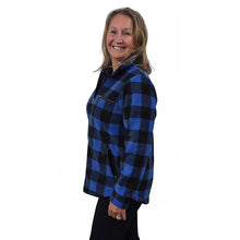WOMEN'S CAMP JACKET BUFFALO CHECK BLUE 3 POCKETS