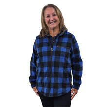 WOMEN'S CAMP JACKET BUFFALO CHECK BLUE 3 POCKETS