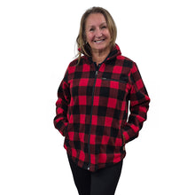 WOMEN'S CAMP JACKET BUFFALO CHECK RED 3 POCKETS