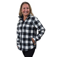 WOMEN'S CAMP JACKET BUFFALO CHECK WHITE 3 POCKETS
