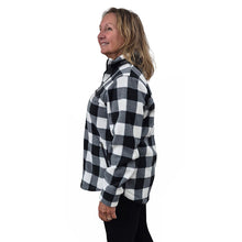 WOMEN'S CAMP JACKET BUFFALO CHECK WHITE 3 POCKETS