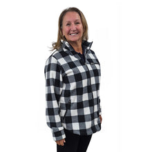WOMEN'S CAMP JACKET BUFFALO CHECK WHITE 3 POCKETS