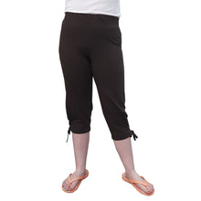 WOMEN'S CAPRI W/ TIES BAMBOO BLACK