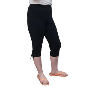 WOMEN'S CAPRI W/ TIES BAMBOO BLACK
