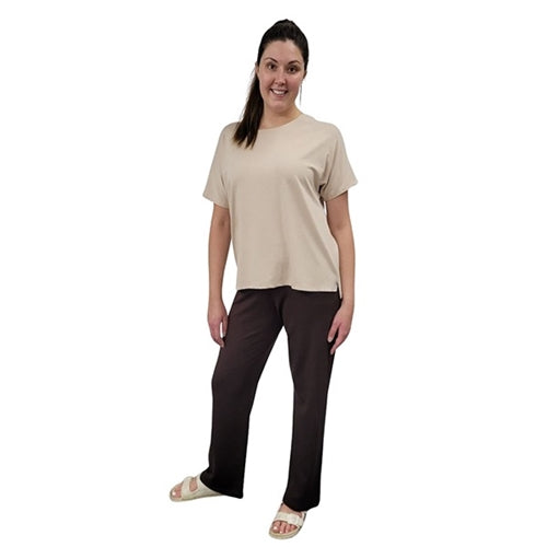 WOMEN'S CASUAL PANT BAMBOO FRENCH TERRY BROWN