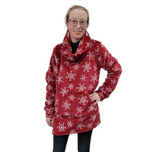 WOMEN'S COWL TUNIC WHISPER PRINT SNOWFLAKE