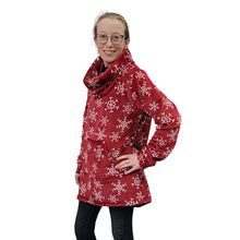 WOMEN'S COWL TUNIC WHISPER PRINT SNOWFLAKE