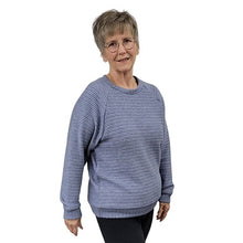 WOMEN'S CREWNECK SCOTLAND KNIT SWEATER DENIM BLUE