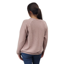 WOMEN'S CREWNECK SCOTLAND KNIT SWEATER PINK