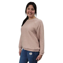 WOMEN'S CREWNECK SCOTLAND KNIT SWEATER PINK