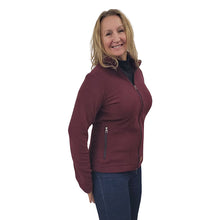 WOMEN'S FITTED CARDIGAN MICRO FLEECE MAROON