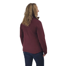 WOMEN'S FITTED CARDIGAN MICRO FLEECE MAROON