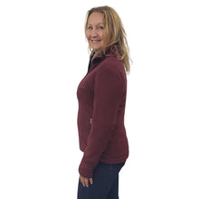 WOMEN'S FITTED CARDIGAN MICRO FLEECE MAROON