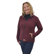 WOMEN'S FITTED CARDIGAN MICRO FLEECE MAROON