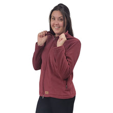 WOMEN'S FITTED CARDIGAN MICRO FLEECE WINE
