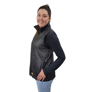 WOMEN'S FITTED FULL ZIP VEST PUFFER BLACK