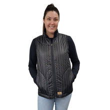 WOMEN'S FITTED FULL ZIP VEST PUFFER BLACK