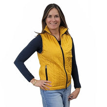 WOMEN'S FITTED FULL ZIP VEST PUFFER GOLD