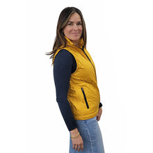 WOMEN'S FITTED FULL ZIP VEST PUFFER GOLD