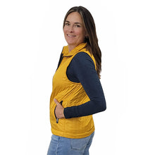 WOMEN'S FITTED FULL ZIP VEST PUFFER GOLD