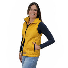 WOMEN'S FITTED FULL ZIP VEST PUFFER GOLD