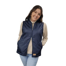 WOMEN'S FITTED FULL ZIP VEST PUFFER NAVY