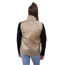 WOMEN'S FITTED FULL ZIP VEST PUFFER TAUPE
