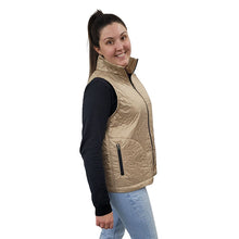 WOMEN'S FITTED FULL ZIP VEST PUFFER TAUPE
