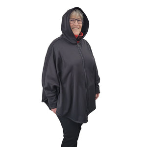 WOMEN'S FULL ZIP HOODED SWANCHO MICRO BOND BLACK