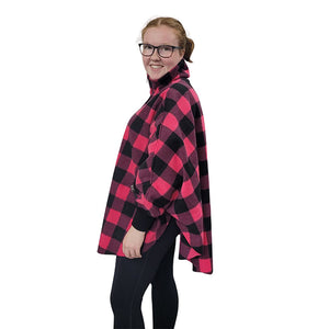 WOMEN'S FULL ZIP SWANCHO BUFFALO CHECK FUCHSIA