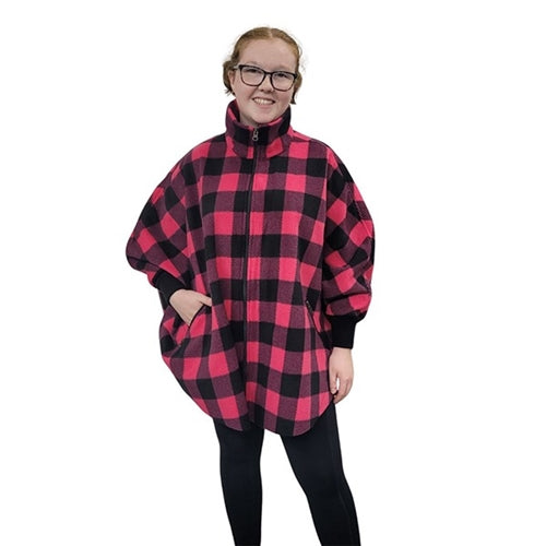 WOMEN'S FULL ZIP SWANCHO BUFFALO CHECK FUCHSIA