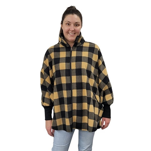 WOMEN'S FULL ZIP SWANCHO BUFFALO CHECK TAN