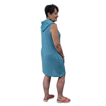 WOMEN'S HALI HOODED SLEEVELESS COVER UP AQUA BLUE