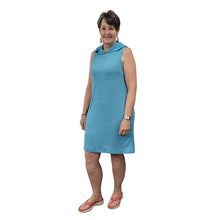 WOMEN'S HALI HOODED SLEEVELESS COVER UP AQUA BLUE