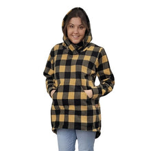 WOMEN'S HOODED TUNIC BUFFALO CHECK TAN