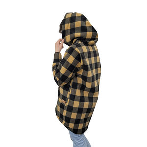 WOMEN'S HOODED TUNIC BUFFALO CHECK TAN