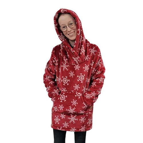 WOMEN'S HOODED TUNIC WHISPER PRINT SNOWFLAKE