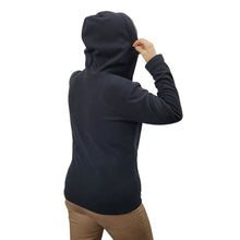 WOMEN'S HOODED ZIP CARDIGAN MICRO FLEECE BLACK