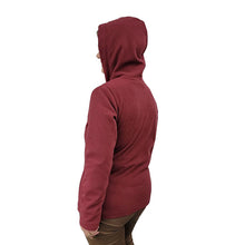 WOMEN'S HOODED ZIP CARDIGAN MICRO FLEECE WINE