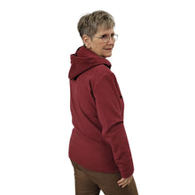 WOMEN'S HOODED ZIP CARDIGAN MICRO FLEECE WINE