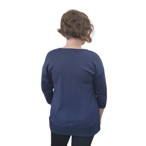 WOMEN'S KELI TOP 3/4 SLEEVE NAVY