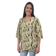 WOMEN'S LIVV LONG TOP BELL SLEEVE BRUSHSTROKES GREEN