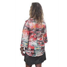 WOMEN'S LIVV TOP BELL SLEEVE ABSTRACT RED